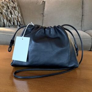 COS Mini Cavatelli Clutch Bag, Leather, Black, NWT